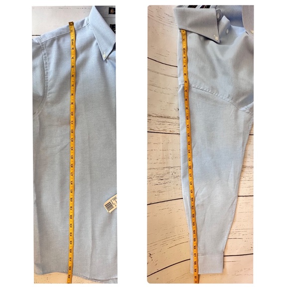NWT The Narrow Company Wrinkle Free Oxford 16. 32/33 Men’s Shirt Light Blue - Picture 6 of 8